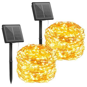 Outdoor Solar String Lights, 2 Pack 33Feet 100 Led Solar Powered Fairy Lights with 8 Modes Waterproof Decoration - Decotree.co Online Shop