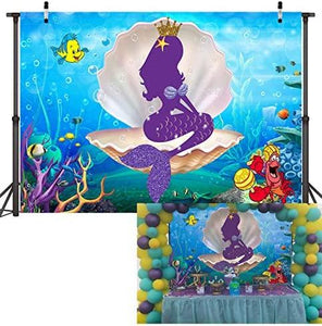 Mermaid Theme Photography Backdrop Little Mermaid Princess Underwater World Photo Background - Decotree.co Online Shop