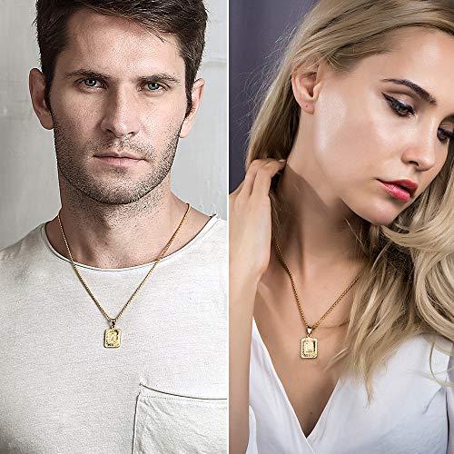 Initial Letter Pendant Necklace for Mens Womens Gold Plated Letter Necklace Stainless Steel - Decotree.co Online Shop