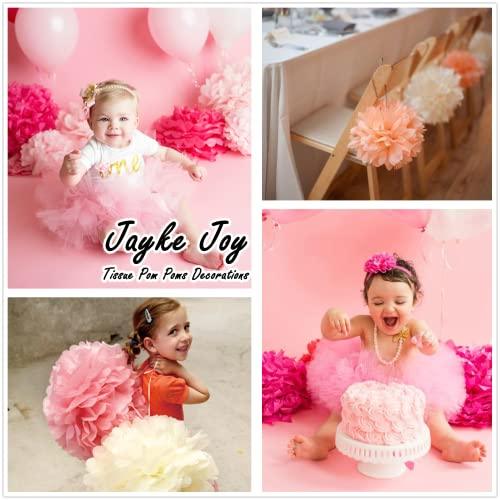 20 Pcs Paper Pom Poms Kit, Tissue Paper Flowers for Birthday, Wedding, Bachelorette, Baby Shower, Girl Nursery Decoration (Pink Mix) - Decotree.co Online Shop