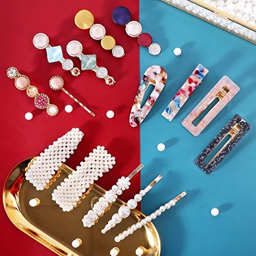 28 PCS Hingwah Pearls and Acrylic Resin Hair Clips - Decotree.co Online Shop
