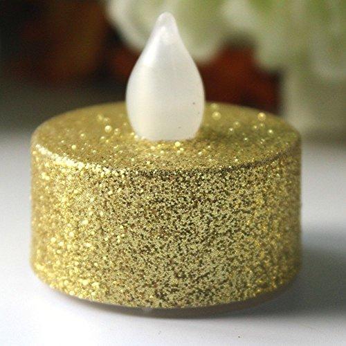 Battery Operated LED Tea Lights, Gold Flameless Votive Tealights Candle with Warm White Flickering Bulb light,Pack of 24 - Decotree.co Online Shop