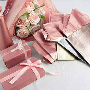 100 Sheets Rose Gold Metallic Gift Wrapping Paper for Kitchen, Weddings, Birthday Party - Decotree.co Online Shop