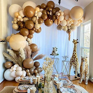 115 Pcs Brown Balloon Garland Kit Coffee Arch Nude Neutral Cream Teddy Bear Tan Safari Party Decorations For Boy Baby Shower - Decotree.co Online Shop