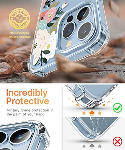 Case Compatible with iPhone 13 Pro Max 6.7 Inch 2021, Clear Floral Soft & Flexible TPU Shockproof Protective Cover for Women Girls, Flower Pattern - Decotree.co Online Shop