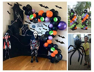 Halloween Balloon Garland Arch kit 227 Pieces with Halloween Spider Web and Bat, Maple Leaf, Eyes Stickers, - Decotree.co Online Shop