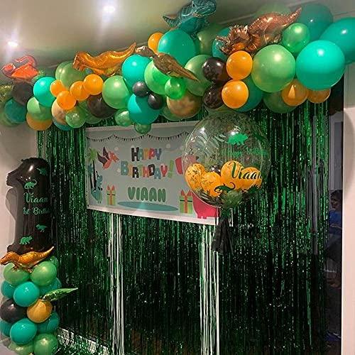 135pcs Jungle Party Balloon Arch Green Orange Gold Balloon Garland for Jungle Dinosaur Themed Party Kids Boys Birthday - Decotree.co Online Shop
