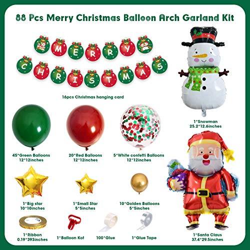 Christmas Decorations Balloon Arch Garland Kit, 87 pcs Xmas Party Supplies Balloon Ornaments Set - Decotree.co Online Shop