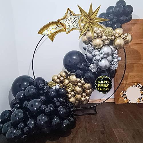 4 Sizes Black Gold and Silver Balloon Garland Arch Kit 96 PCS for Baby Shower Birthday Party Decoration - Decotree.co Online Shop