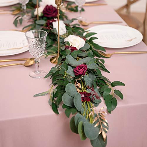 5 Pack 5.9ft Artificial Eucalyptus Garland with Willow Leaves Greenery Vines Hanging Plants for Wedding Party - Decotree.co Online Shop