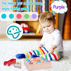Montessori Toys for Toddlers Wooden Fishing Game Fine Motor Skill Autism Toys Occupational Therapy Learning Magnet Fishing Pole Clamp Chopsticks Preschool Math Game for Kids Age 3 4 5 6 Year Old - Decotree.co Online Shop