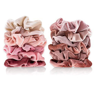 Blush Theme Hair Scrunchies Velvet Elastics Pink Lovers Scrunchy Bobbles Soft Hair Bands - Decotree.co Online Shop