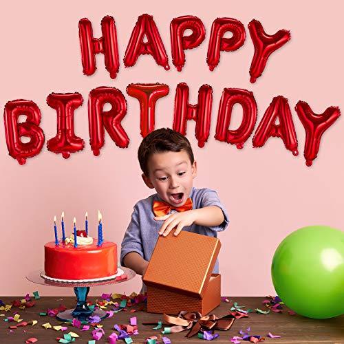 Happy Birthday Banner (3D Red) Mylar Foil Letters | Inflatable Party Decor and Event Decorations for Kids and Adults | Reusable, Ecofriendly Fun - Decotree.co Online Shop