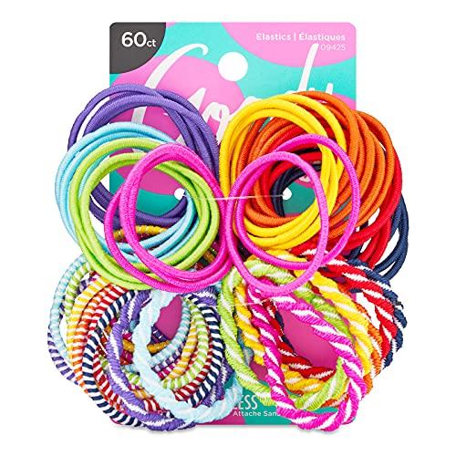 Goody Ouchless Elastic Hair Ties - 60 Count, Assorted In Brights and Pastels - Perfect for Fine, Curly Hair and Sensitive Scalps - Pain Free Hair Accessories for Men, Women, Girls and Boys - Decotree.co Online Shop