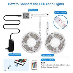 3528 Led Strip Lights Color Changing with 24 Key Remote and Power Supply - Decotree.co Online Shop