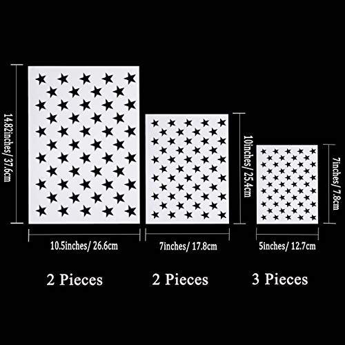 7 Pieces American Flag 50 Stars Stencil Template for Painting on Wood, Fabric, Paper, Airbrush - Decotree.co Online Shop