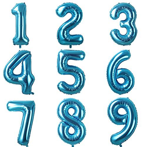 40Inch Foil Number Blue Balloon, Big Number Balloons for Birthday Party, Baby Shower, Wedding Anniversary - Decotree.co Online Shop