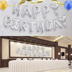 Happy Birthday Banner (3D Sliver Lettering) Mylar Foil Letters | Inflatable Party Decor and Event Decorations for Kids and Adults | Reusable, Ecofriendly Fun - Decotree.co Online Shop