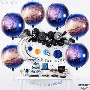 Galaxy Balloons for Galaxy Party Decorations, Galaxy Party Supplies | Large 22 Inch 360 Round Sphere 4D Space Balloons for Galaxy Birthday Party - Decotree.co Online Shop