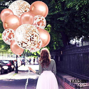 Giant 36 Inch Rose Gold Confetti Balloons - Pack of 21 | Rose Gold Foil Balloons for Rose Gold Balloon Garland Kit | Metallic Rose Gold Balloons for Birthday, Bachelorette, Bridal Shower Decorations - Decotree.co Online Shop