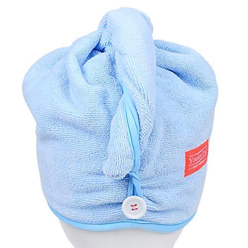 Microfiber Hair Towel Wrap for Women, 2 Pack 10 inch X 26 inch, Super Absorbent Quick Dry Hair Turban for Drying Curly, Long & Thick Hair (Blue) - Decotree.co Online Shop