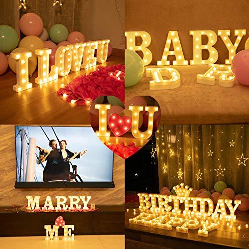 Decorative LED Marquee Lights Red Heart Shaped Light Up Sign for Wedding, Birthday, Party Night - Decotree.co Online Shop