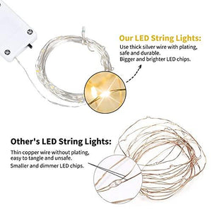 12 Pack Led Fairy Lights Battery Operated String Lights Waterproof Silver Wire 7 Feet 20 Led Firefly Starry Moon Lights for DIY Wedding Party Bedroom Patio Christmas (Warm White) - Decotree.co Online Shop