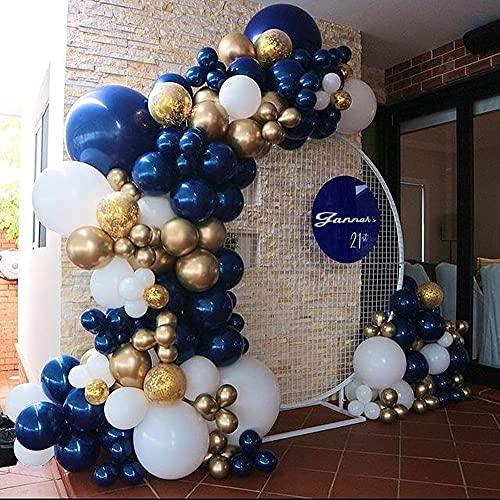 139pcs Navy Blue Gold White Balloon Garland Arch Kit For Baby & Bridal Shower, Birthday Party, Wedding, Graduation - Decotree.co Online Shop