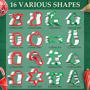 Christmas Cookie cutters Set 16 Pieces, Holiday Cookie Cutters with Comfort Grip - Decotree.co Online Shop