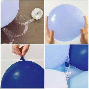 Navy Blue Balloon Kit 135PCS Macaron Blue Grey Metallic Sliver Balloon Arch Garland - Decotree.co Online Shop