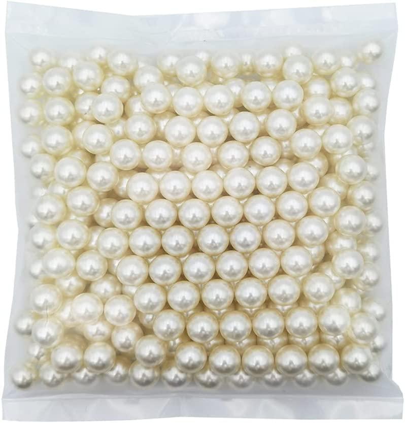 1100pcs Ivory Undrilled ABS Art Faux Pearls for Vase Fillers, Imitation Round Pearl Beads for Table Scatter Home Wedding Decoration - Decotree.co Online Shop