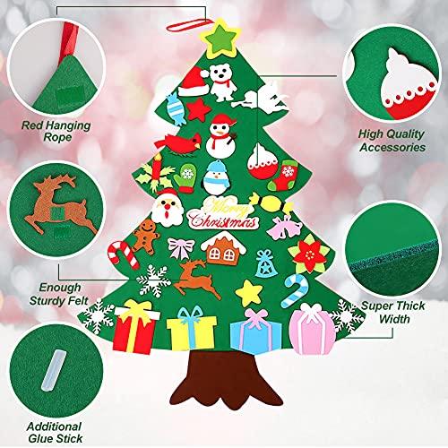 DIY Felt Christmas Tree Kit Kids Plush Toy with 33pcs Detachable Ornaments Wall Hanging Home Door Decoration Boys & Girls New Year Decor for Toddles - Decotree.co Online Shop