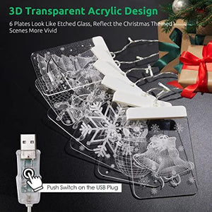 Christmas Decoration LED String Lights, Dimmable Creative 3D Twinkle Hanging Lights with Timer/USB Plug, Remote Control Curtain Lights for Holiday - Decotree.co Online Shop