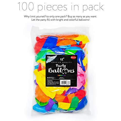 Balloons Rainbow Set (100 Pack) 12 Inches, Assorted Bright Colors - Decotree.co Online Shop