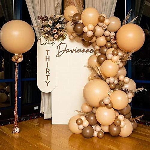 113pcs Brown Balloon Garland Arch Kit, Blush Coffee Tan Nude Latex Balloons 5" 10" 12" 18" Pastel Balloons - Decotree.co Online Shop
