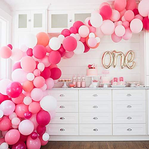 Pink Balloon Garland 120 Pack Latex Balloons 10 Inch - Baby Pink Balloons Round Balloon Macaron 6 Colors for Baby Shower Girl Party Decoration Birthday Wedding - Decotree.co Online Shop