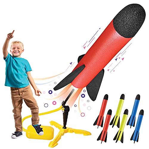 Toy Rocket Launcher for kids ââââ‚?Shoots Up to 100 Feet ââââ‚?8 Colorful Foam Rockets and Sturdy Launcher Stand with Foot Launch Pad - Fun Outdoor Toy for Kids - Gift Toys for Boys and Girls Age 3+ Years Old - Decotree.co Online Shop