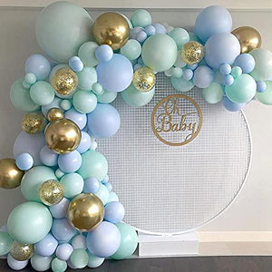 126Pcs Mint Green Balloon Blue Balloon Garland Arch Kit Confetti Gold Metallic Balloons for Wedding Baby Shower Birthday Graduation Party Decorations - Decotree.co Online Shop