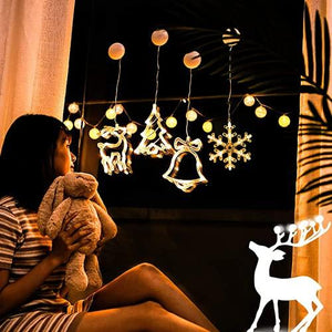 Christmas Lights Snowflake Motif 3 Piece Set Snowflake Ornament LED Lights 3 AAA Battery Operated Warm White Sucker Rope Light for Xmas Party - Decotree.co Online Shop