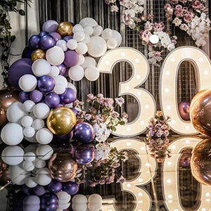 Purple Balloons Arch 100 Pcs 10 Inch Helium Gold Metallic White Balloons Garland Kit for Wedding Engagement Bridal Shower Baby Shower Birthday Party - Decotree.co Online Shop