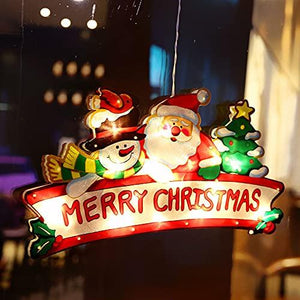 Christmas LED String Light Festival Decoration Xmas Tree Snowman Santa Claus Decorations Lights 3D Hanging for Indoor Windows Wall Door Decor - Decotree.co Online Shop