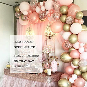 Rose Gold Balloons 140 Pack 12 Inch Gold and Pink Balloons and Pink Confetti Balloons Garland Arch Kit for Bridal Shower Baby Shower Party Decoration - Decotree.co Online Shop