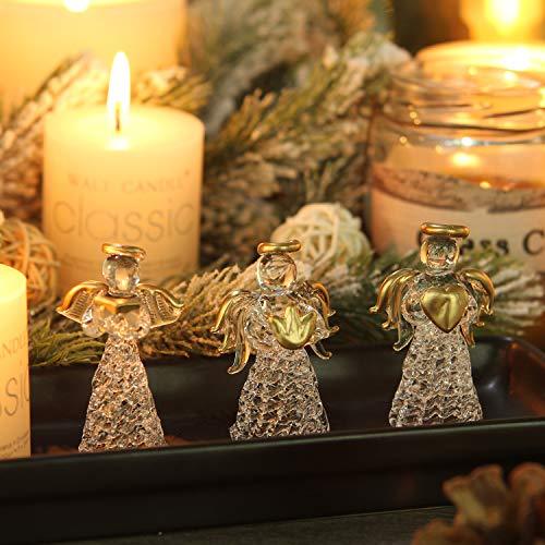 Mini Sized Clear Glass Angel Ornaments for Christmas Tree Decorations - Decotree.co Online Shop