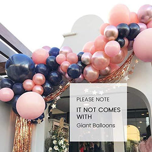 Balloon Garland Kit 128 Pcs Navy Blue Pink Balloon Arch for Gender Reveal Party Supplies Baby Shower Birthday - Decotree.co Online Shop