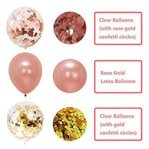 Rose Gold Balloons Party Decorations Supplies Set 35 Pack Include 30 Balloons, 2 Foil Fringe Curtains, 1 Rose Gold Sequin Table Runner, 2 Foil Ribbon - Decotree.co Online Shop