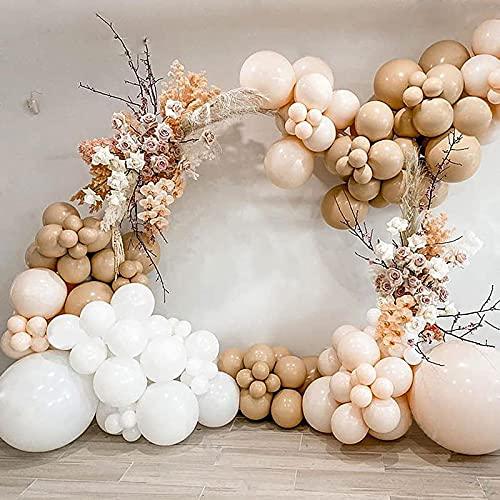 127pcs Party Balloons Arch Kit Cream Peach White Pastel Party Balloons Wedding Baby Show Girls' Birthday Decoration (127PCS- Cream) - Decotree.co Online Shop