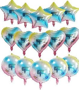 15 Pack 18" Assorted Heart Shaped Helium Foil Balloons Star Balloons Round Balloons Rainbow Colors Mylar Globos for Baby Shower Birthday Wedding Graduation - Decotree.co Online Shop
