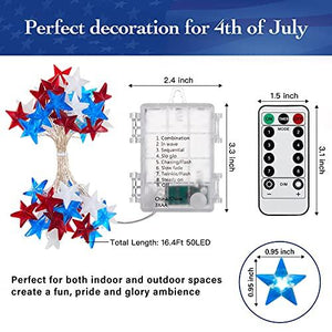 4th of July Decorations Lights, 4th of July Star Flag String Lights for National Day - Decotree.co Online Shop