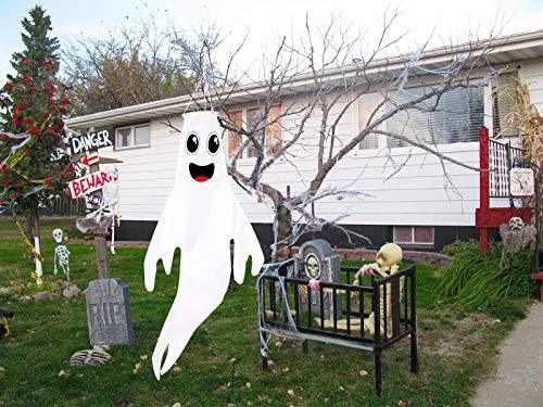 43" Halloween Ghost Windsocks Hanging Decorations - Flag Wind Socks for Home Yard Outdoor Decor Party Supplies (3 Pieces) - Decotree.co Online Shop
