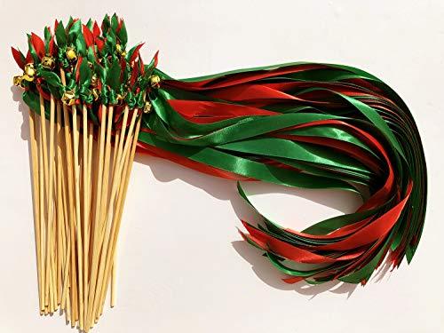 25 Pack Wedding Ribbon Wands with Triple Ribbon and Bell - Decotree.co Online Shop